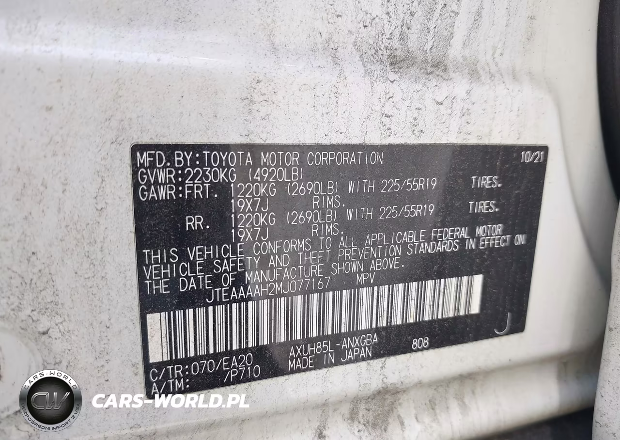2021 Toyota Venza Xle VIN:JTEAAAAH2MJ077167 - 9
