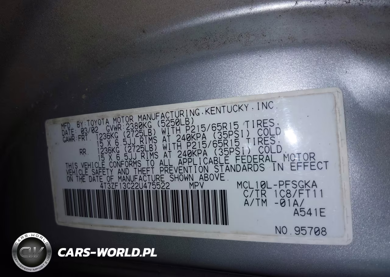 2002 Toyota Sienna Le VIN:4T3ZF13C22U475522 - 9