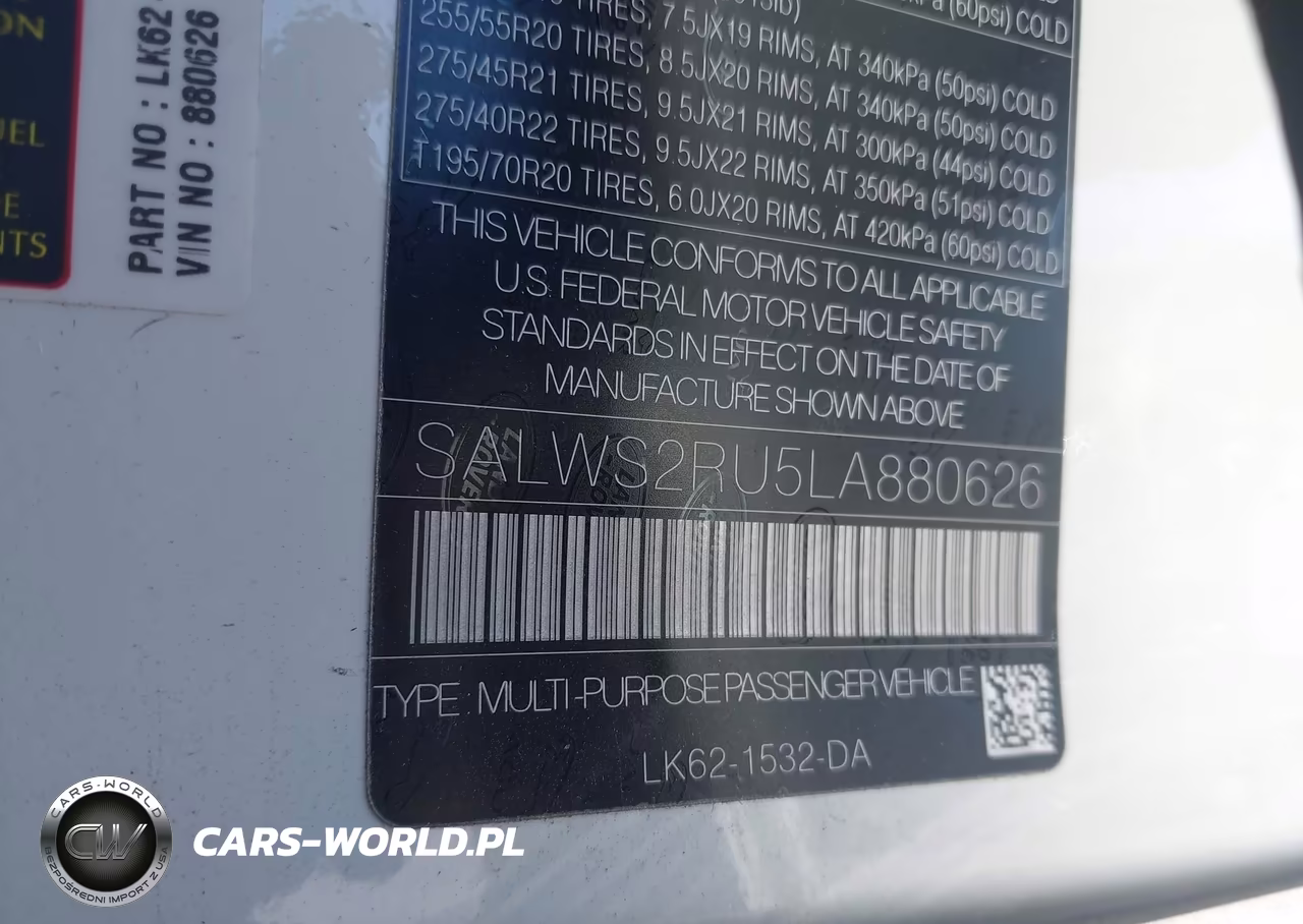 2020 Land Rover Range Rover Sport Hst Mhev VIN:SALWS2RU5LA880626 - 9