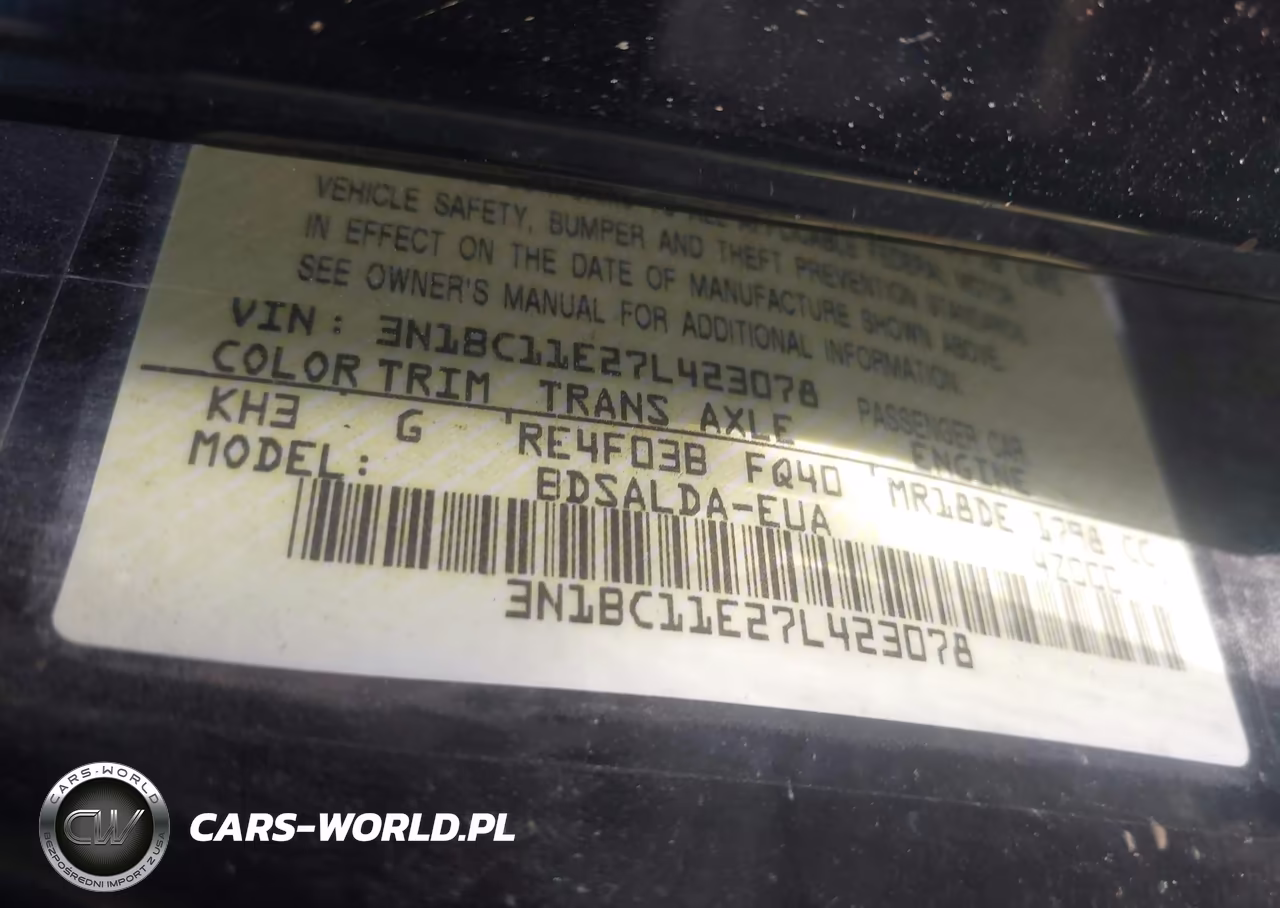 2007 Nissan Versa 1.8S VIN:3N1BC11E27L423078 - 9