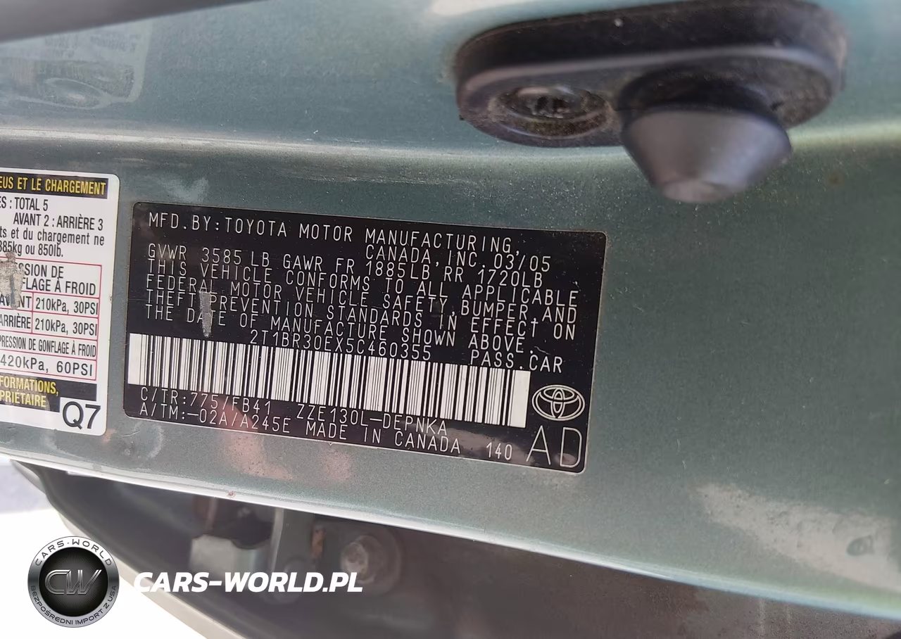 2005 Toyota Corolla Le VIN:2T1BR30EX5C460355 - 9