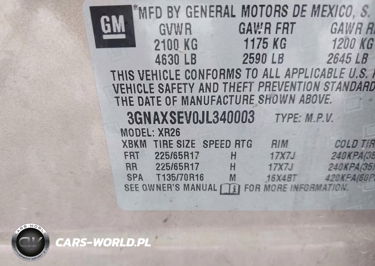 2018 Chevrolet Equinox Lt VIN:3GNAXSEV0JL340003 - 9