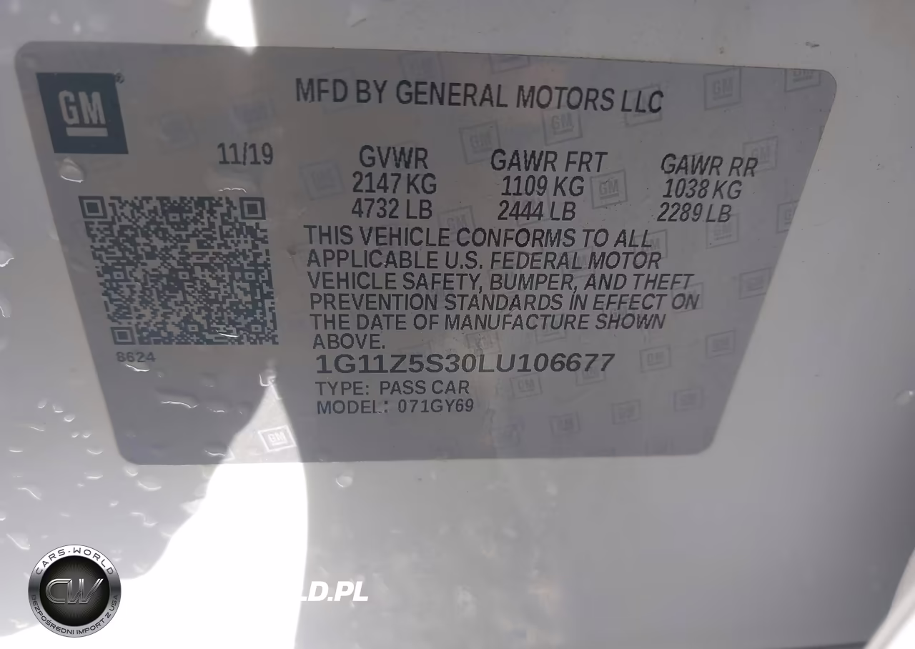 2020 Chevrolet Impala Fwd Lt VIN:1G11Z5S30LU106677 - 9