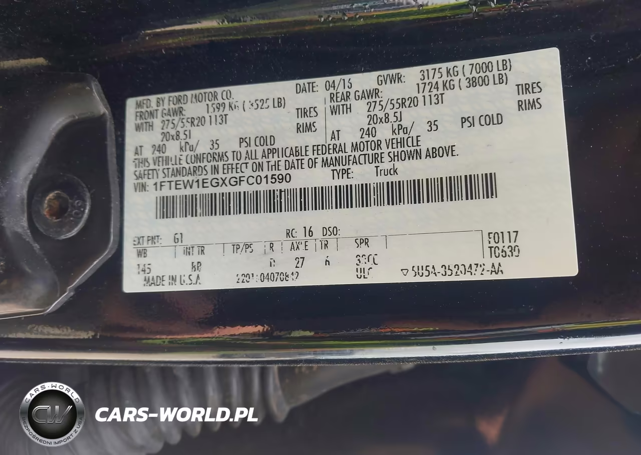 2016 Ford F-150 Platinum VIN:1FTEW1EGXGFC01590 - 9