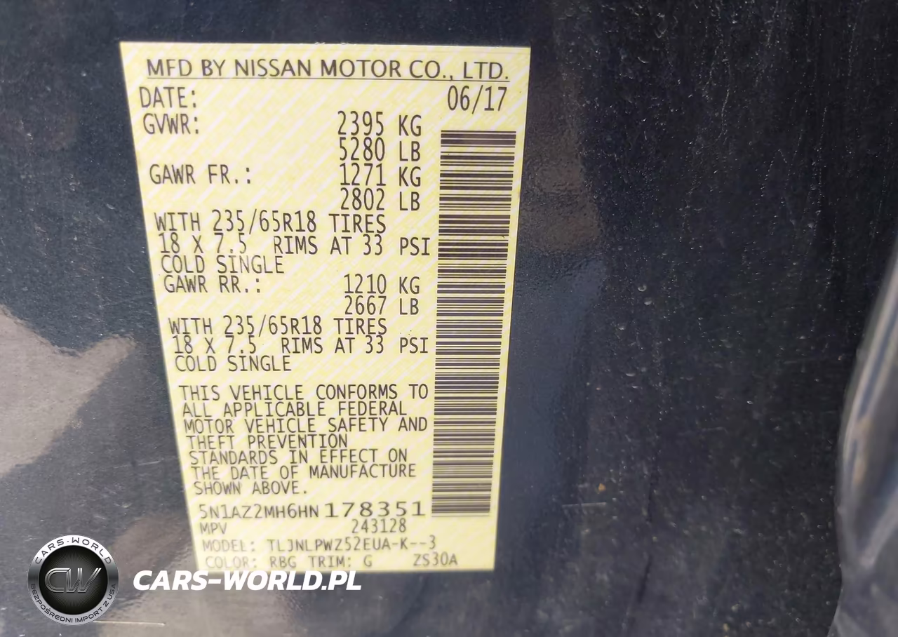 2017 Nissan Murano S VIN:5N1AZ2MH6HN178351 - 9