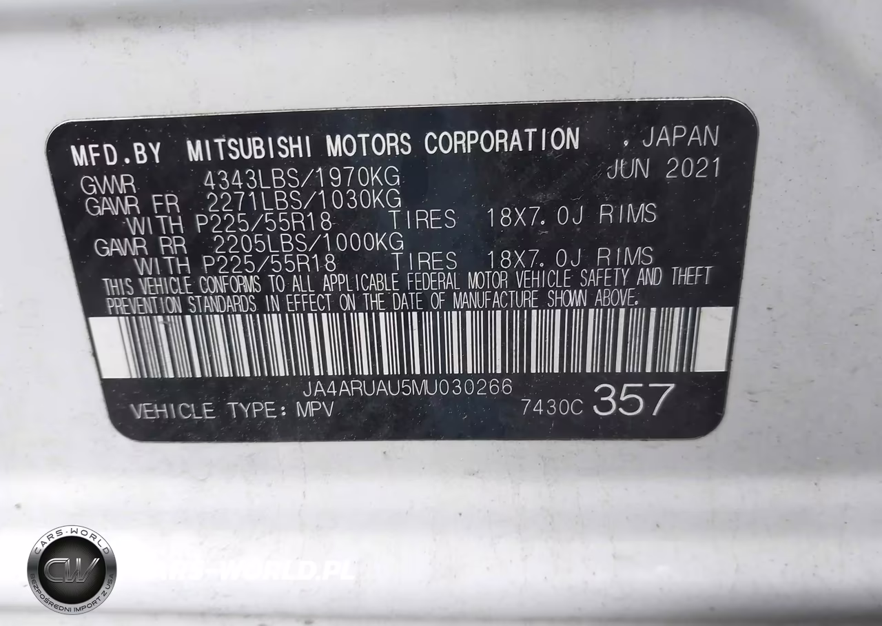 2021 Mitsubishi Outlander Sport VIN:JA4ARUAU5MU030266 - 9