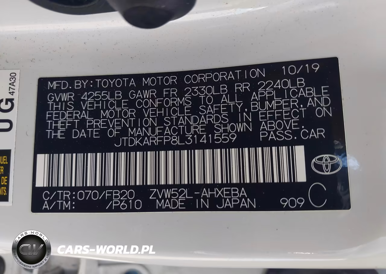 2020 Toyota Prius Prime Le VIN:JTDKARFP8L3141559 - 9