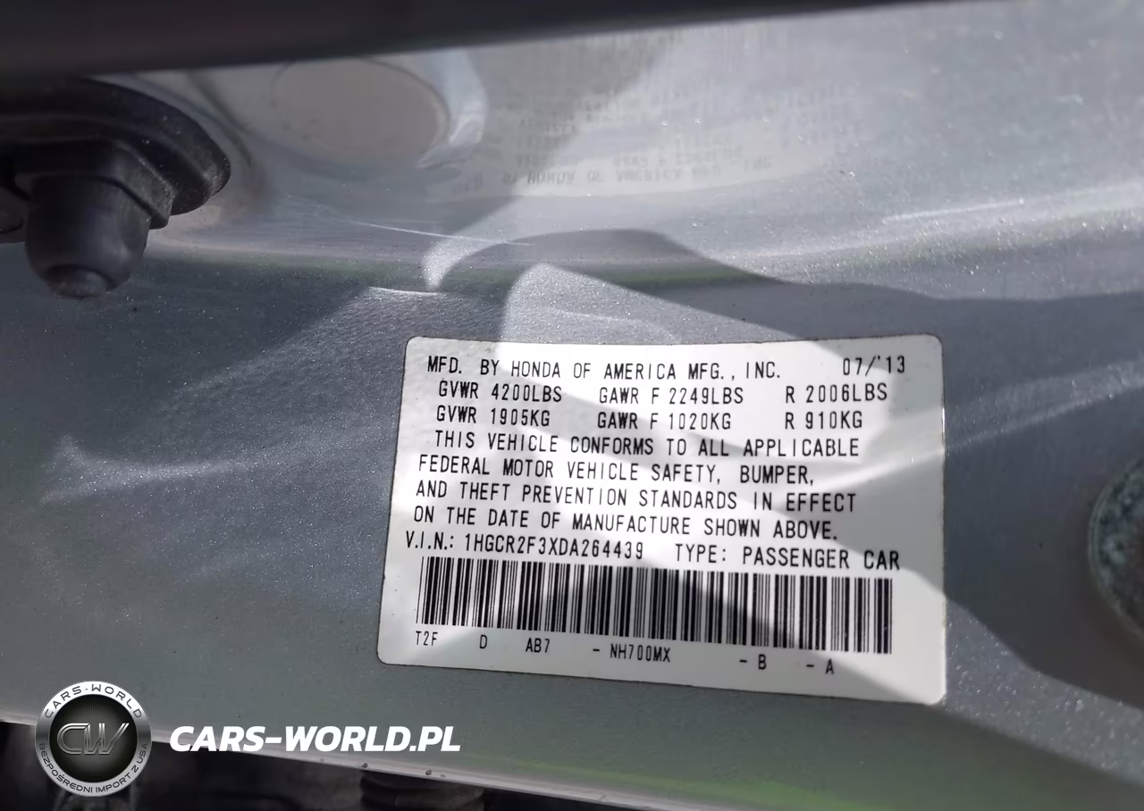 2013 Honda Accord Lx VIN:1HGCR2F3XDA264439 - 9