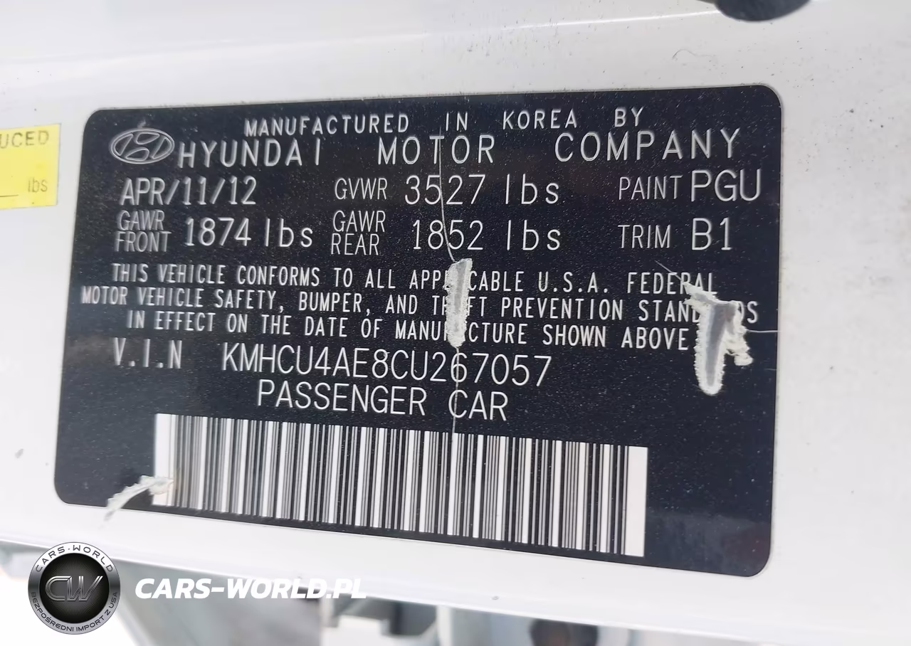 2012 Hyundai Accent Gls VIN:KMHCU4AE8CU267057 - 9