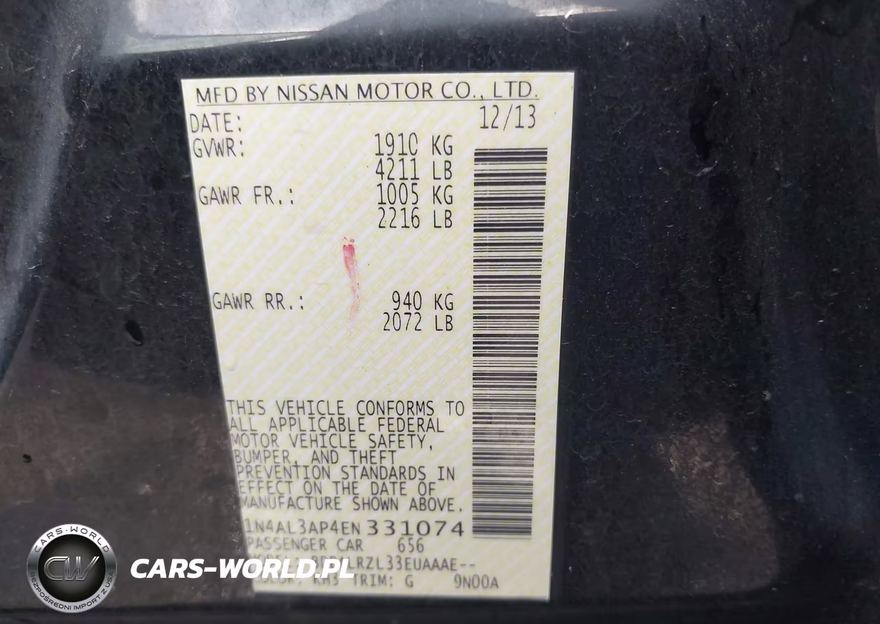 2014 Nissan Altima 2.5 S VIN:1N4AL3AP4EN331074 - 9