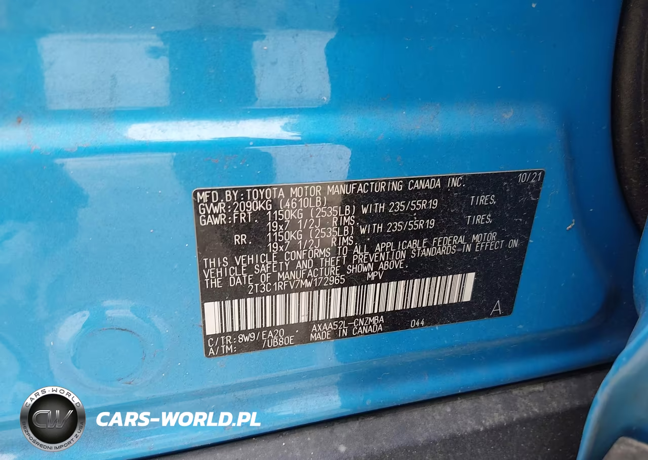 2021 Toyota Rav4 Xle Premium VIN:2T3C1RFV7MW172965 - 9