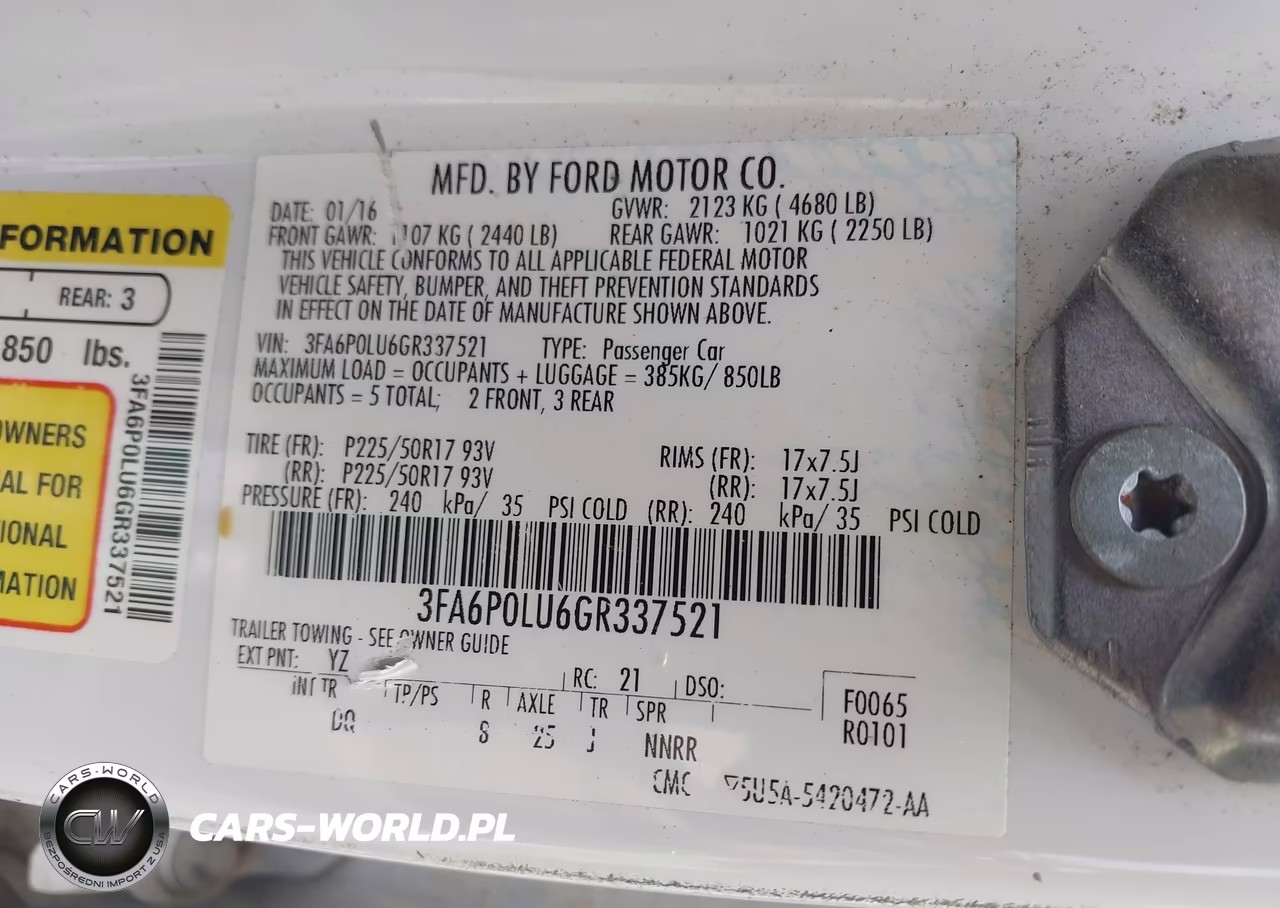 2016 Ford Fusion Hybrid Se VIN:3FA6P0LU6GR337521 - 9
