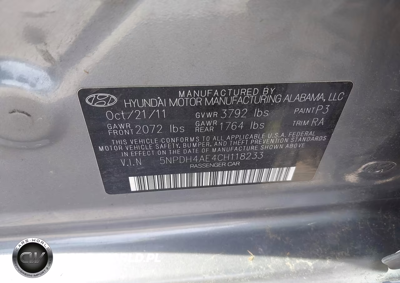 2012 Hyundai Elantra Limited VIN:5NPDH4AE4CH118233 - 9