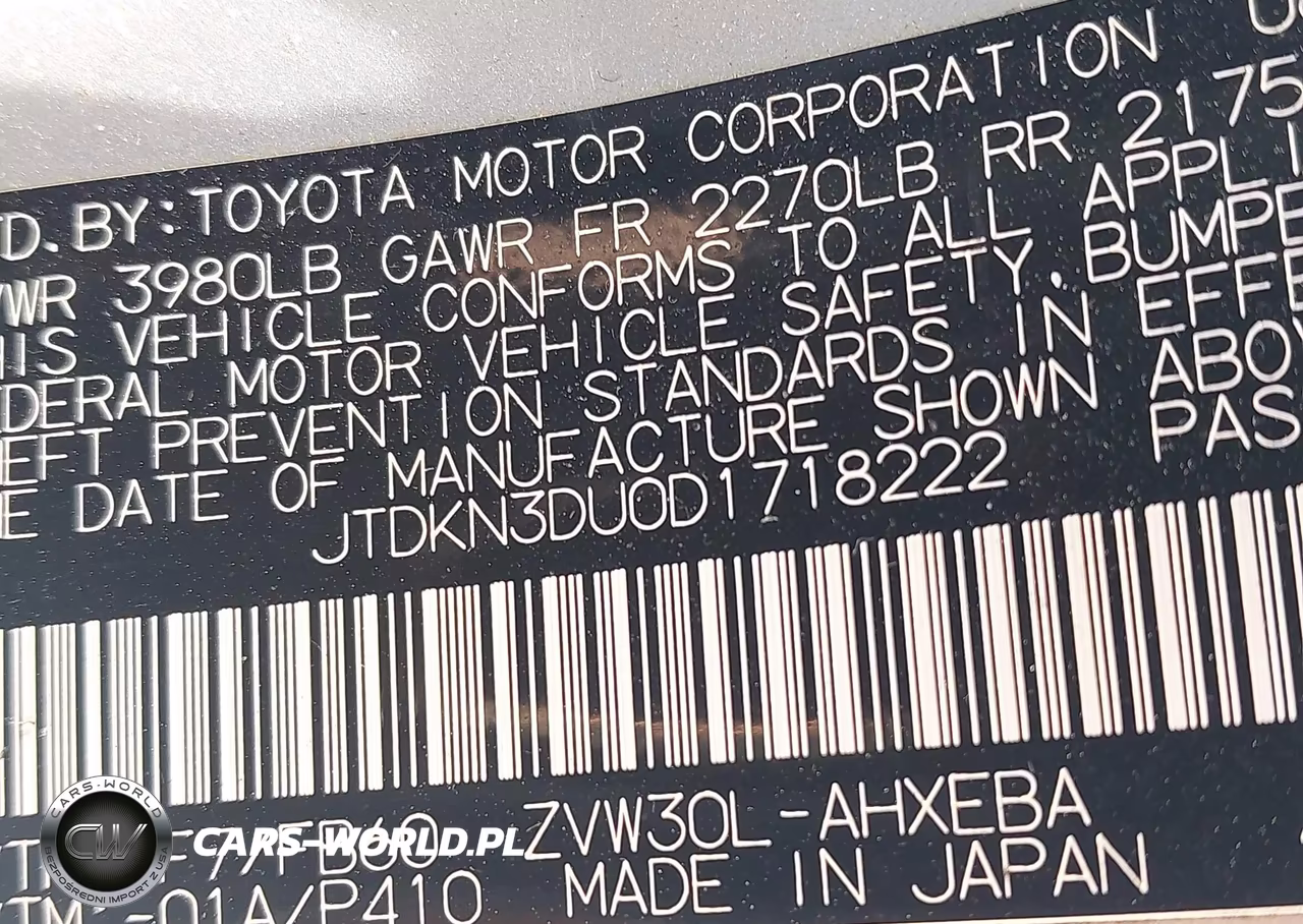 2013 Toyota Prius Two VIN:JTDKN3DU0D1718222 - 9