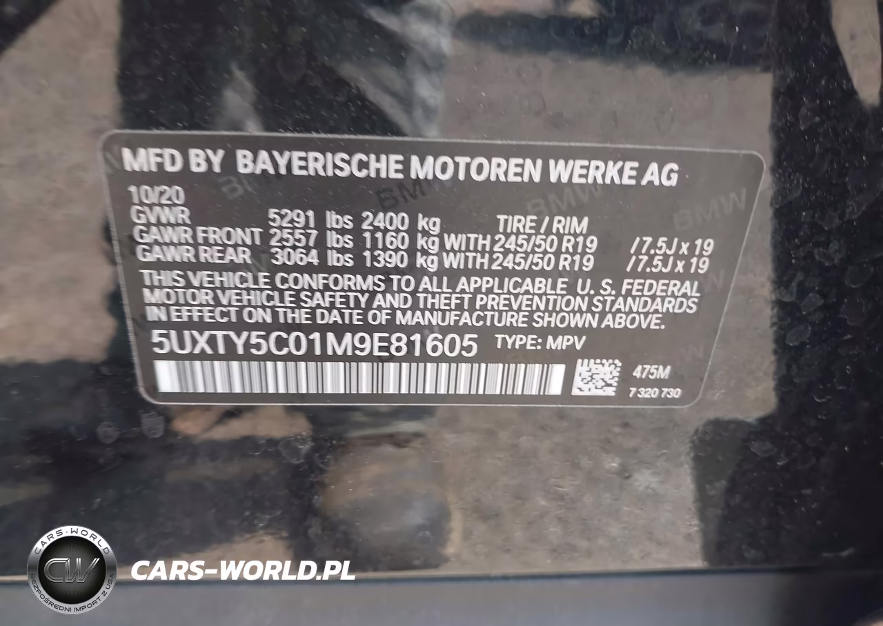 2021 BMW X3 xDrive30I VIN:5UXTY5C01M9E81605 - 9
