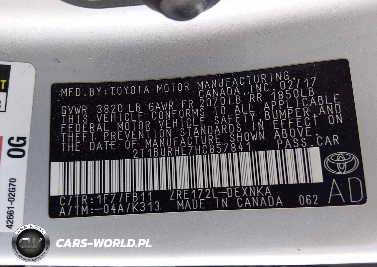2017 Toyota Corolla Le VIN:2T1BURHE7HC857841 - 9