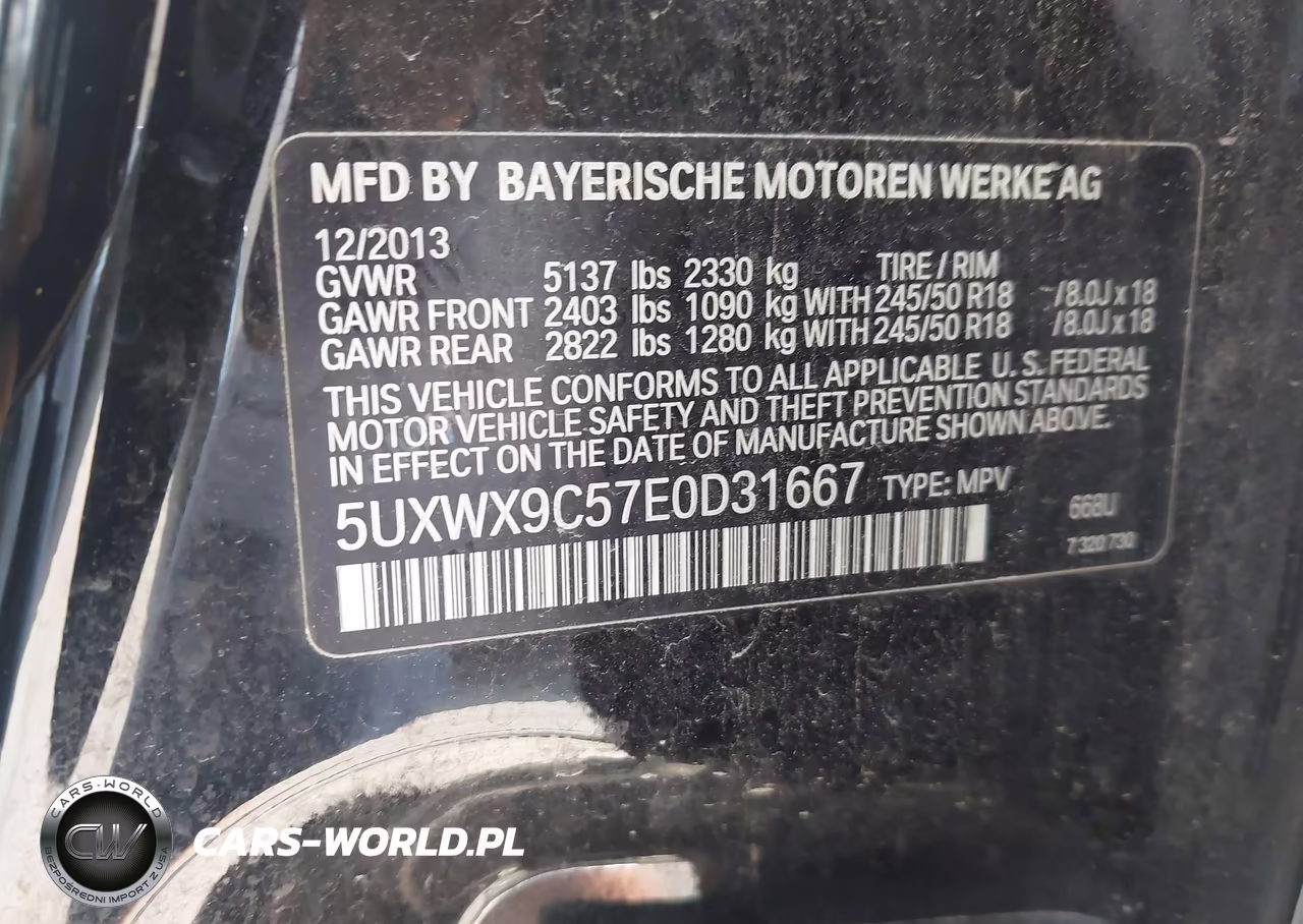 2014 BMW X3 xDrive28I VIN:5UXWX9C57E0D31667 - 9