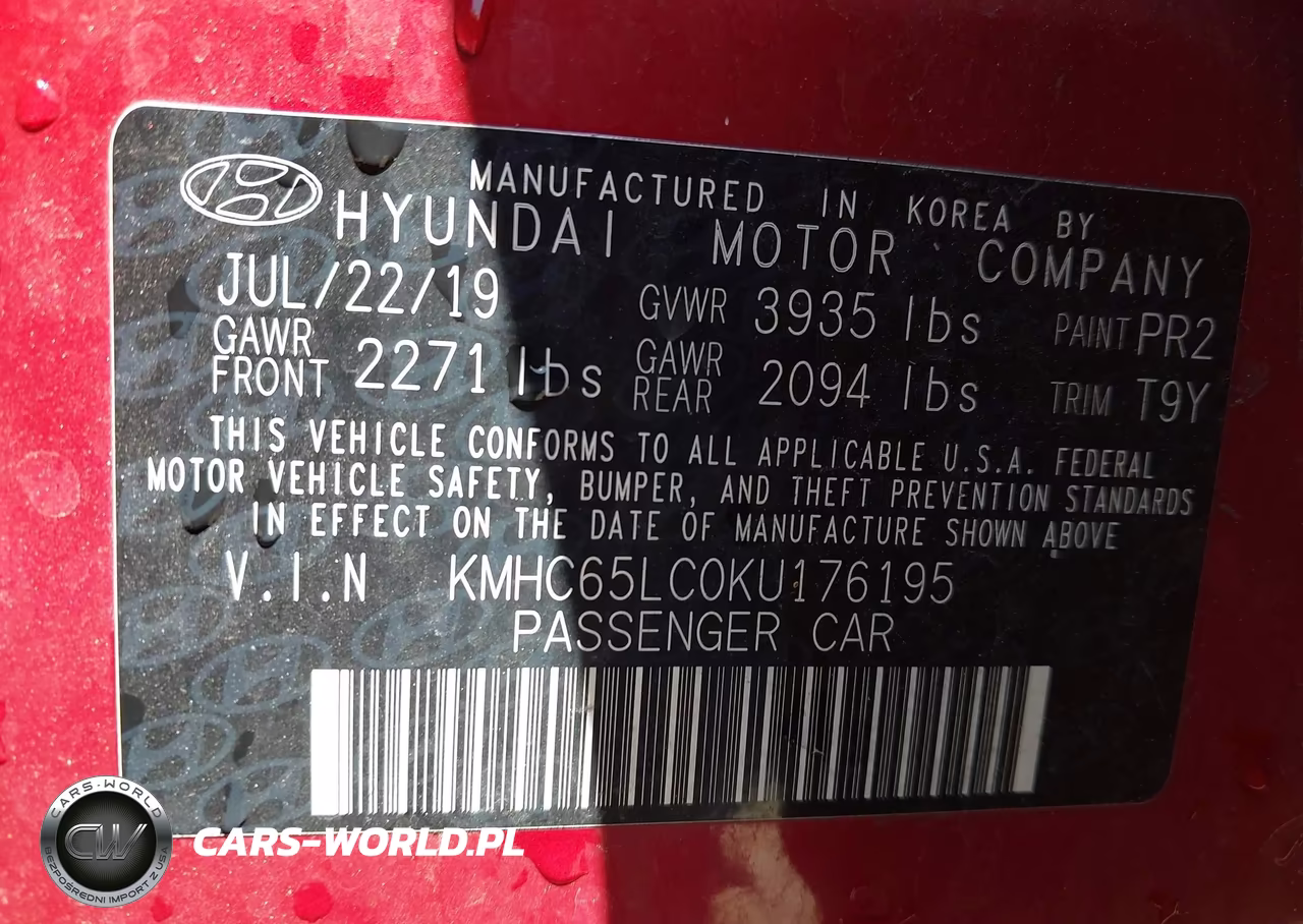 2019 Hyundai Ioniq Hybrid Blue VIN:KMHC65LC0KU176195 - 9