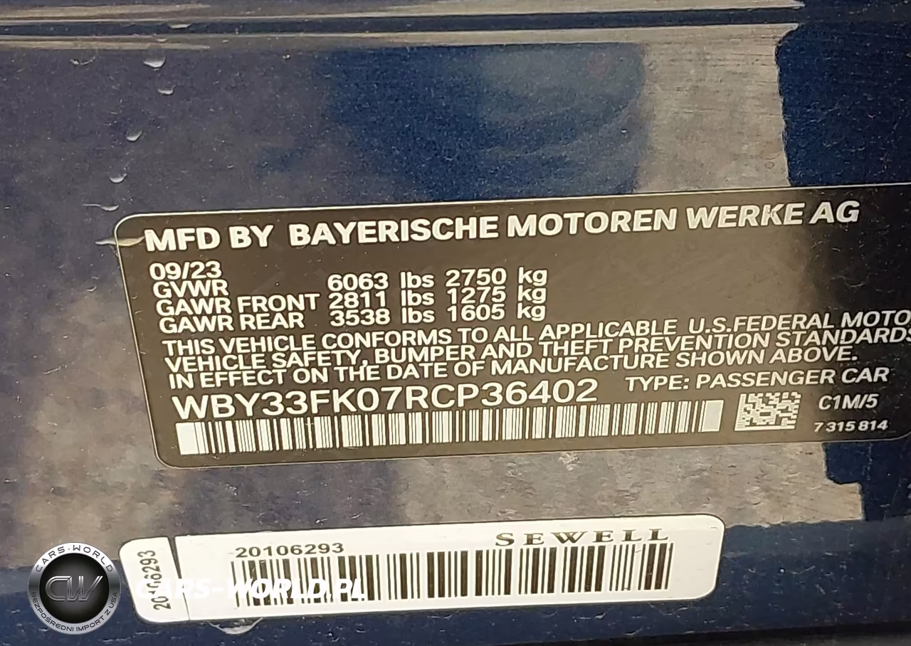 2024 BMW I5 Edrive40 VIN:WBY33FK07RCP36402 - 9