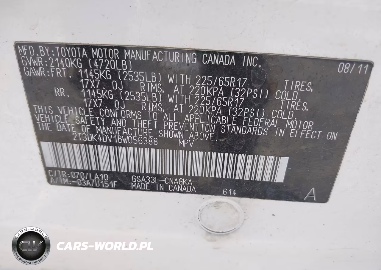 2011 Toyota Rav4 Limited V6 VIN:2T3DK4DV1BW056388 - 9