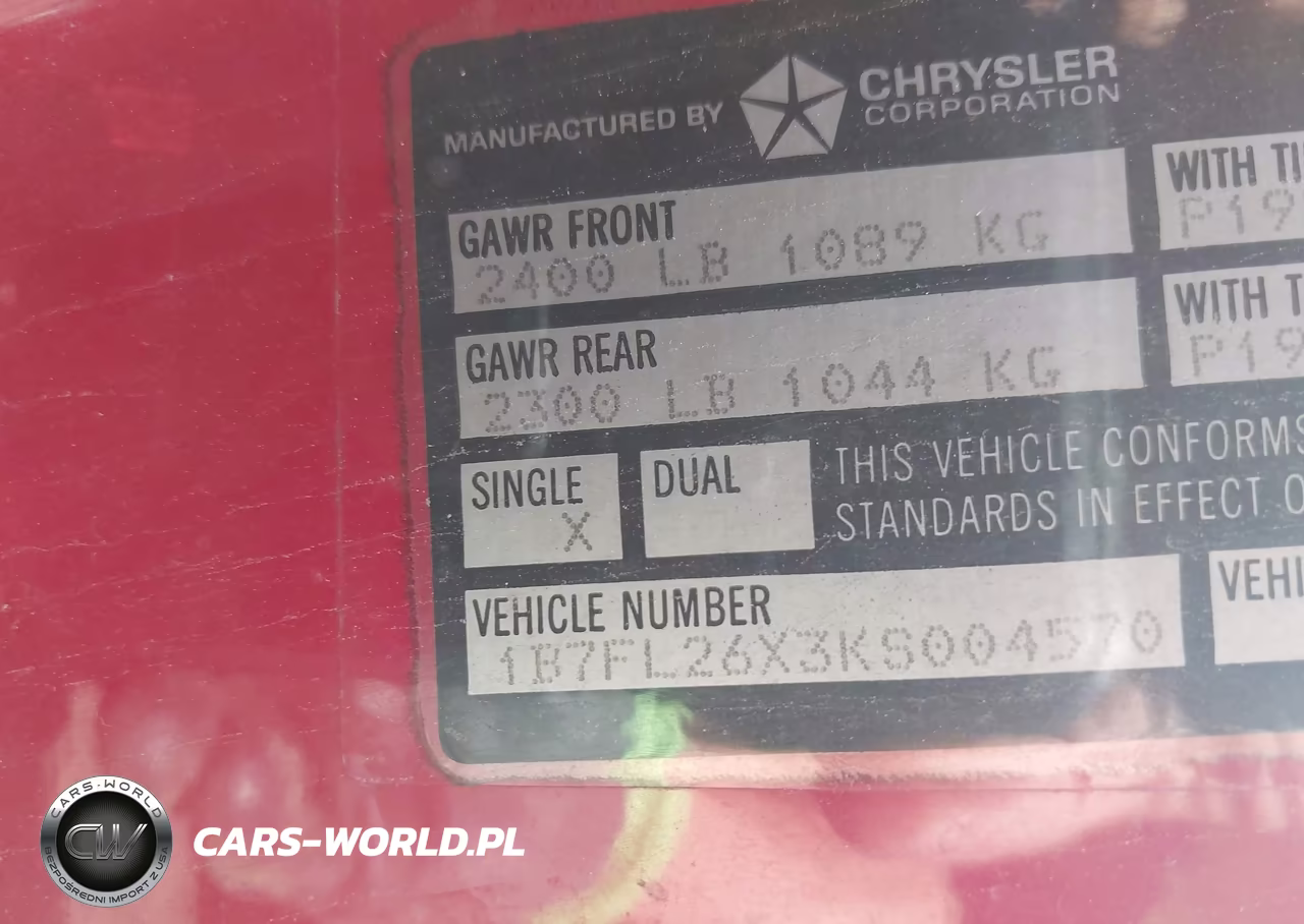 1989 Dodge Dakota VIN:1B7FL26X3KS004570 - 9