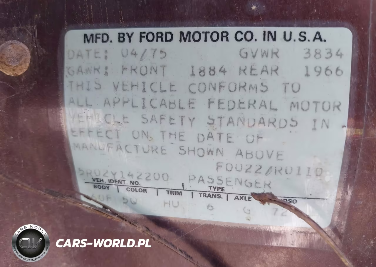 1975 Ford Mustang VIN:5R02Y142200 - 9