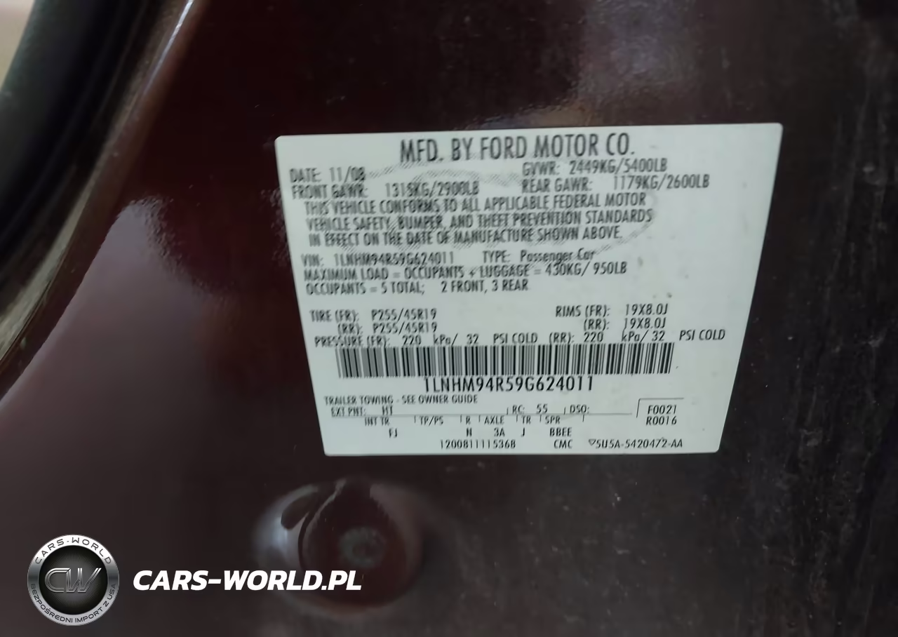 2009 Lincoln Mks VIN:1LNHM94R59G624011 - 9