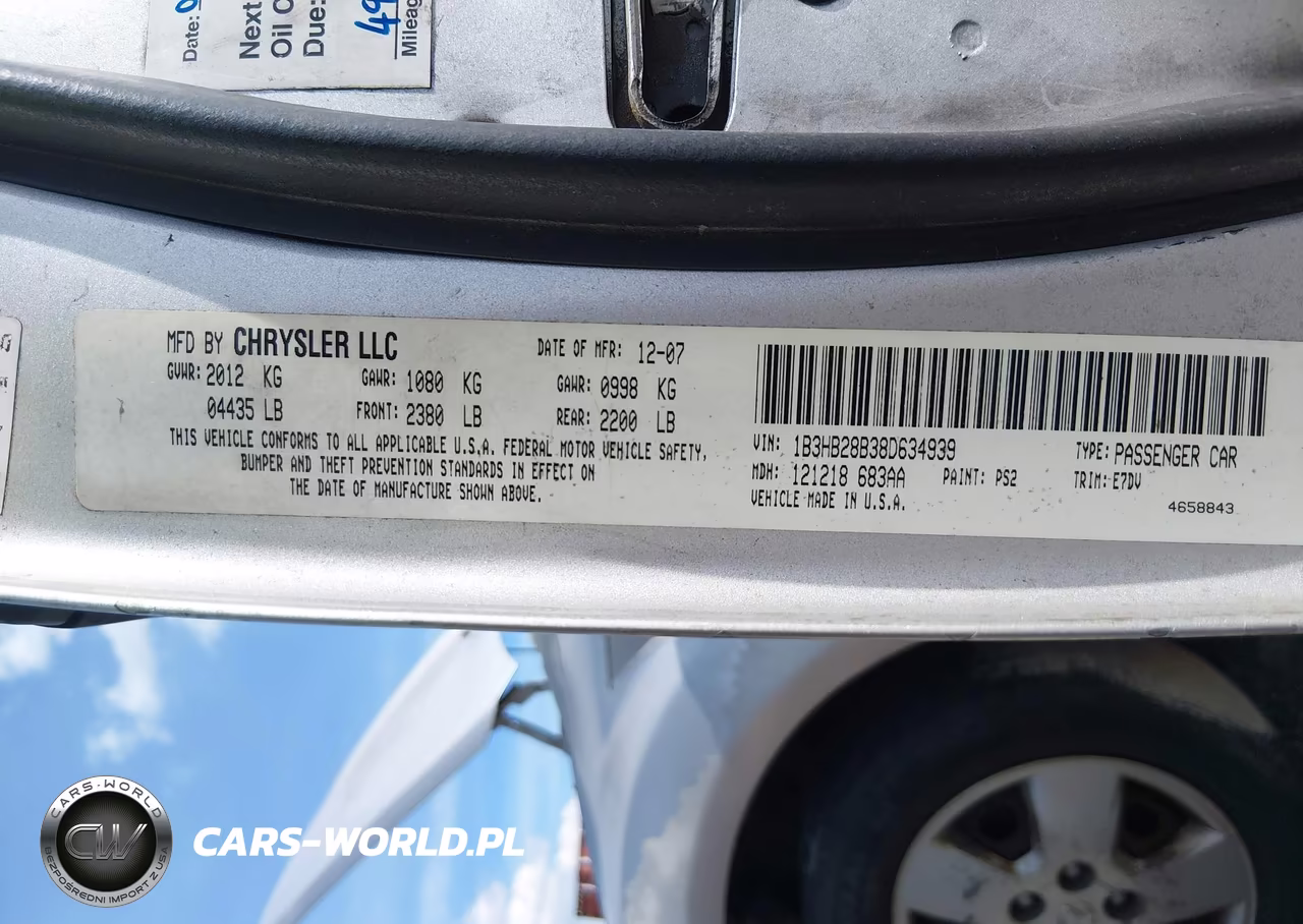 2008 Dodge Caliber Se VIN:1B3HB28B38D634939 - 9