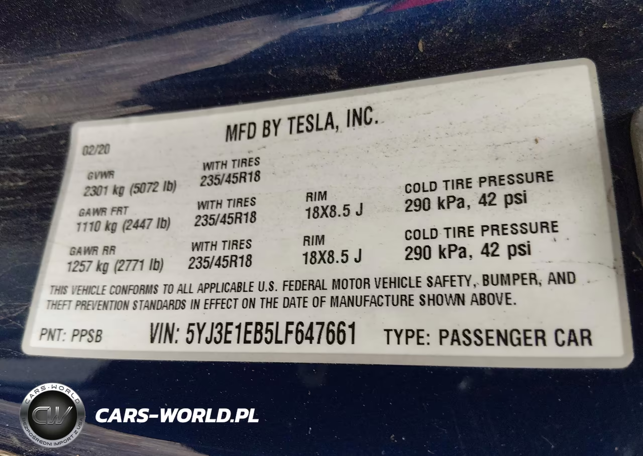 2020 Tesla Model 3 Long Range Dual Motor All-Wheel Drive VIN:5YJ3E1EB5LF647661 - 9