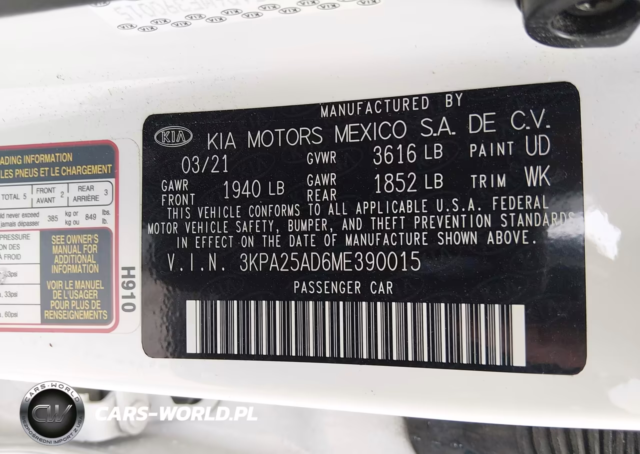 2021 Kia Rio 5-Door S VIN:3KPA25AD6ME390015 - 9