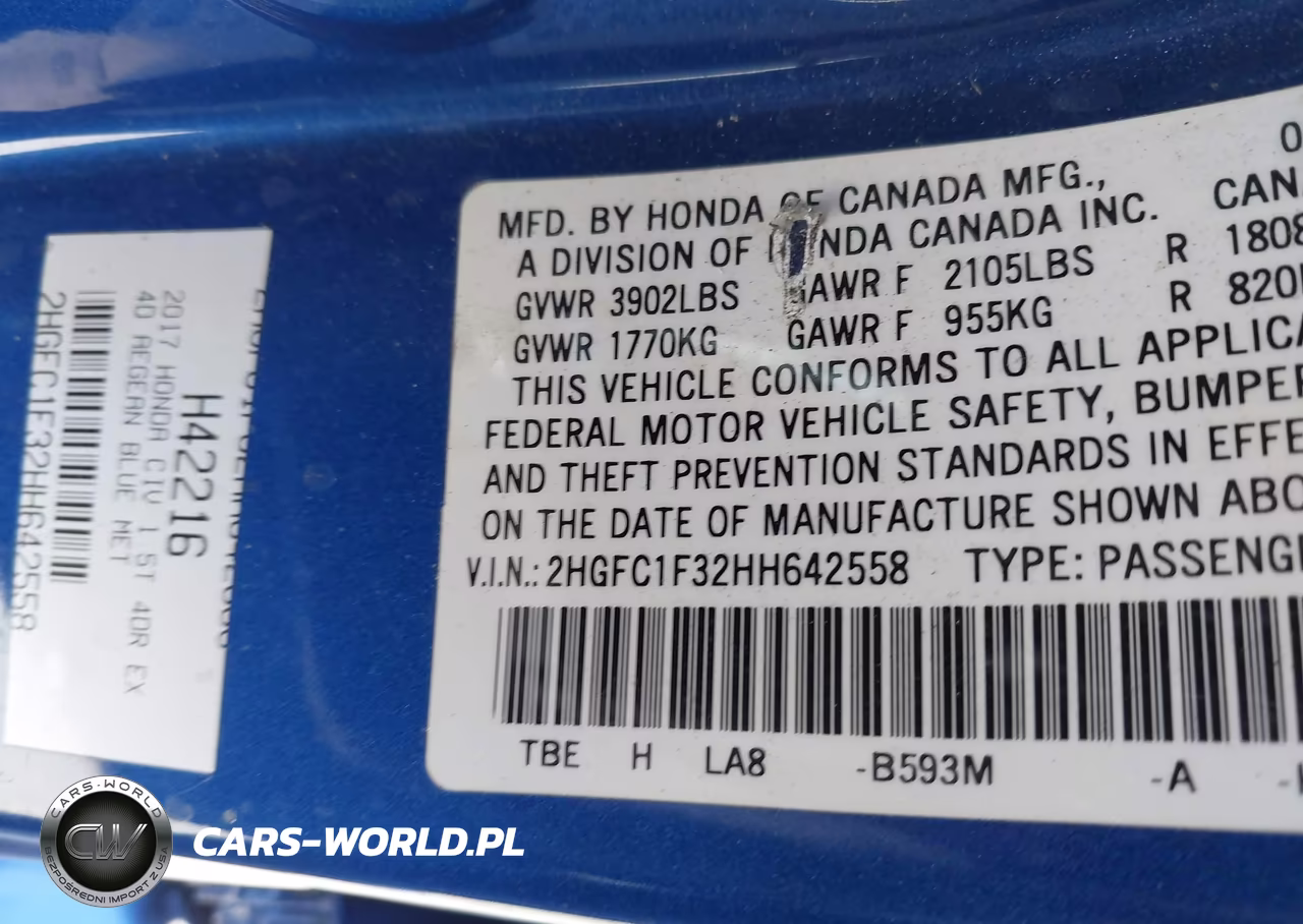 2017 Honda Civic Ex-T VIN:2HGFC1F32HH642558 - 9