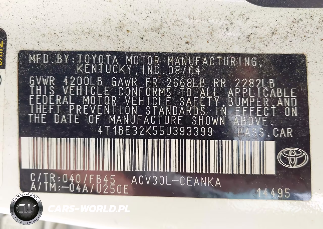 2005 Toyota Camry Le VIN:4T1BE32K55U393399 - 9