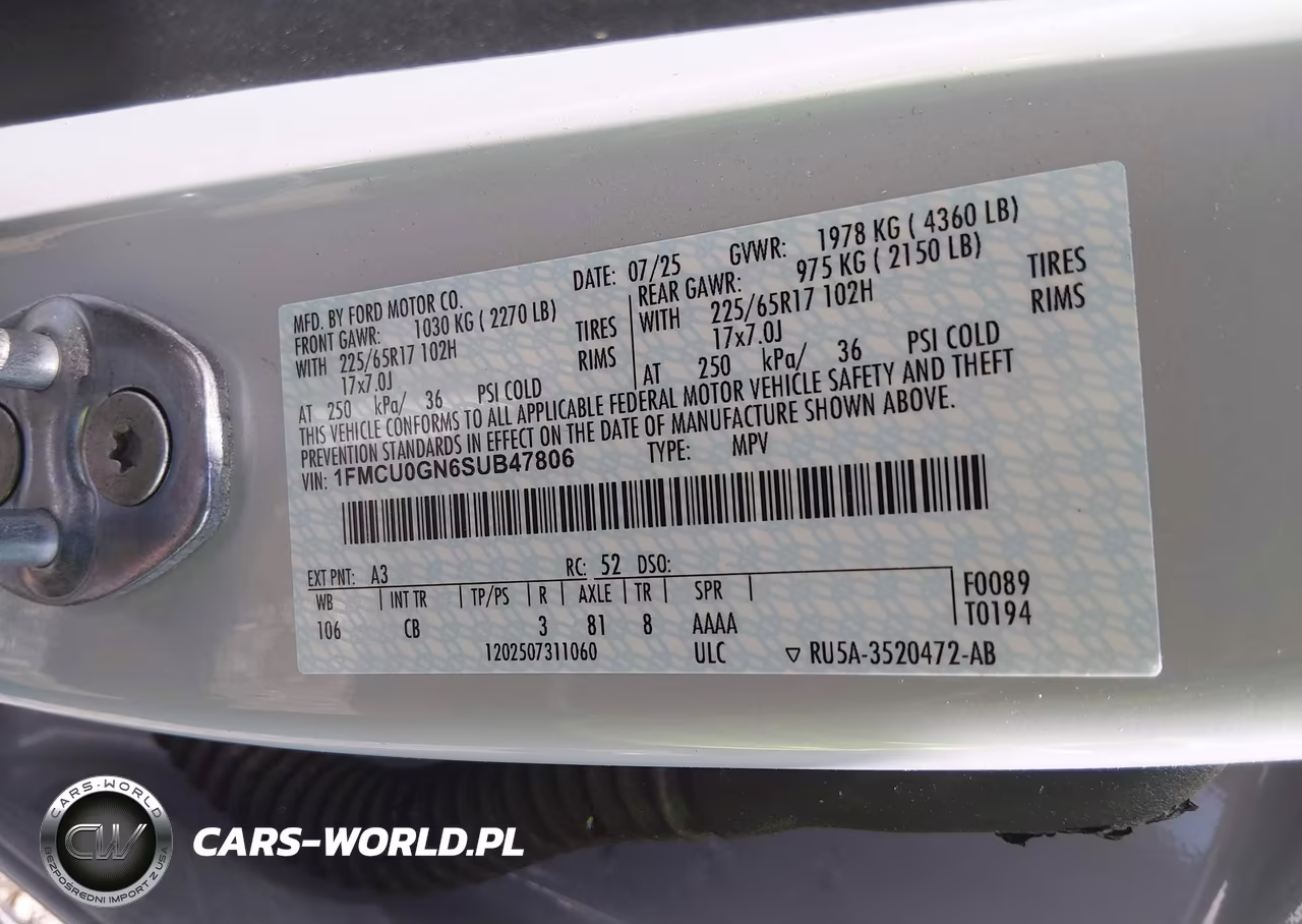 2025 Ford Escape Active VIN:1FMCU0GN6SUB47806 - 9