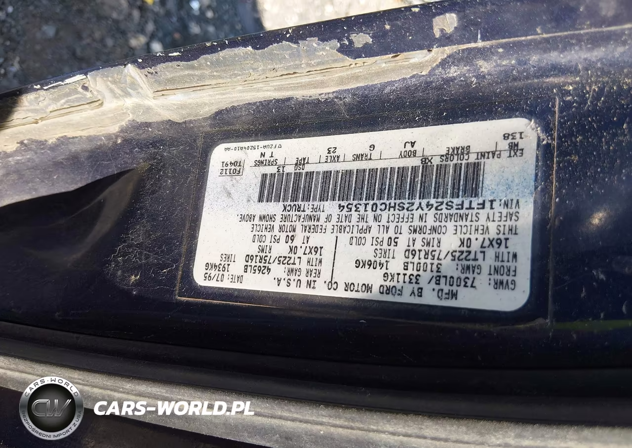 1995 Ford Econoline E250 Super Duty Van VIN:1FTFS24Y2SHC01354 - 9