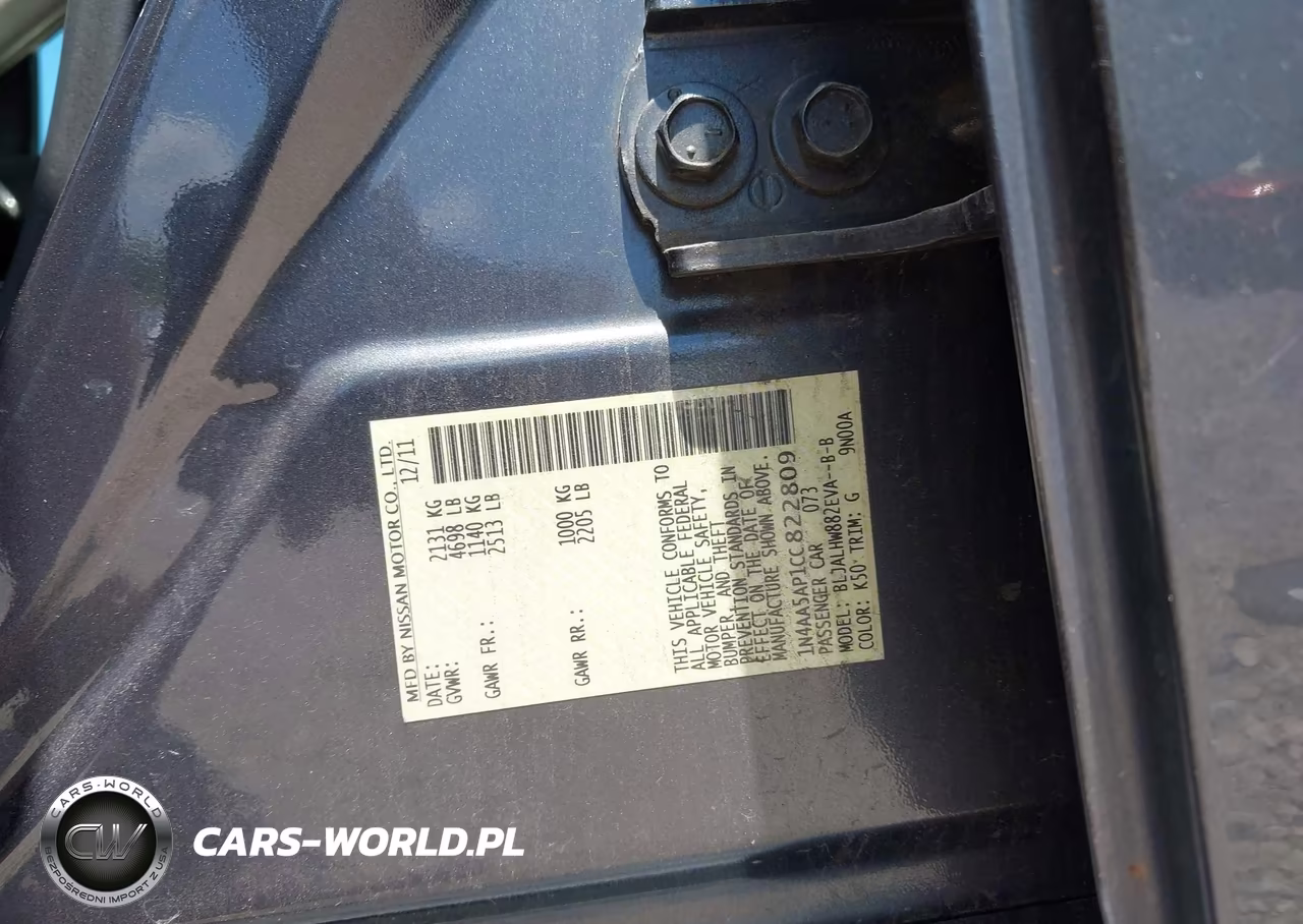 2012 Nissan Maxima 3.5 Sv VIN:1N4AA5AP1CC822809 - 9