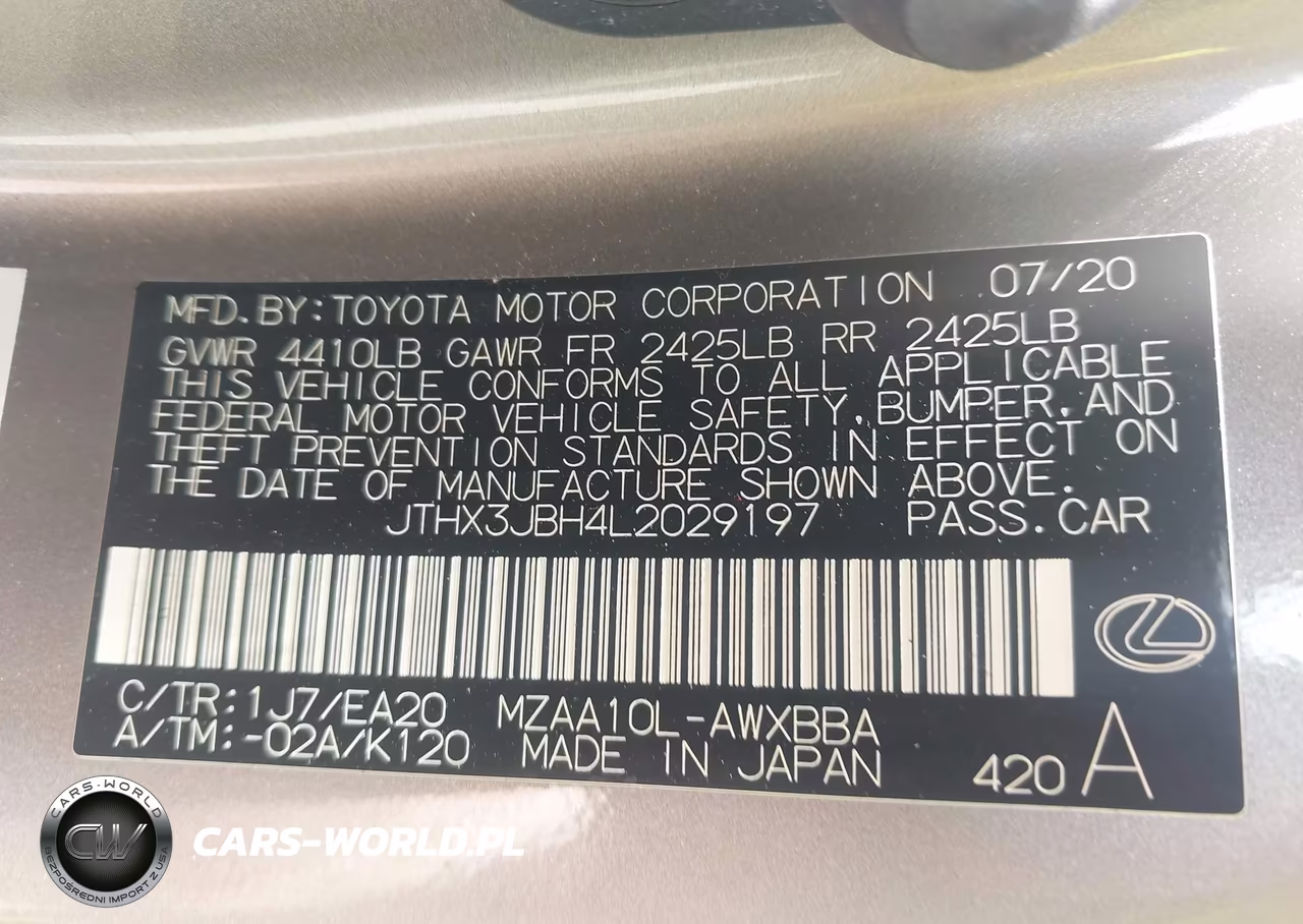2020 Lexus Ux 200 VIN:JTHX3JBH4L2029197 - 9