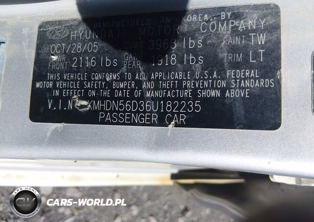 2006 Hyundai Elantra Gls-Gt VIN:KMHDN56D36U182235 - 9