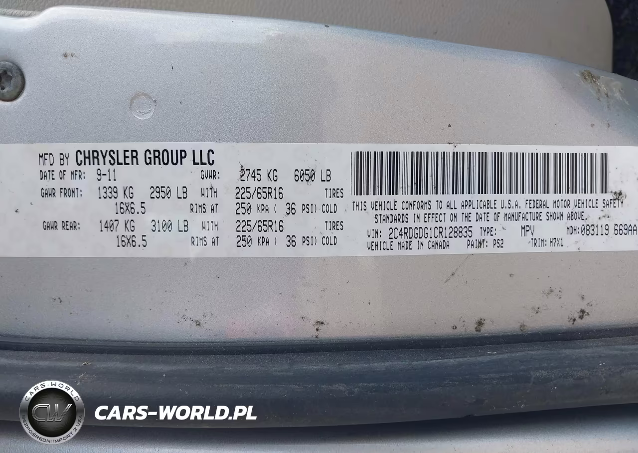 2012 Dodge Grand Caravan Crew VIN:2C4RDGDG1CR128835 - 9