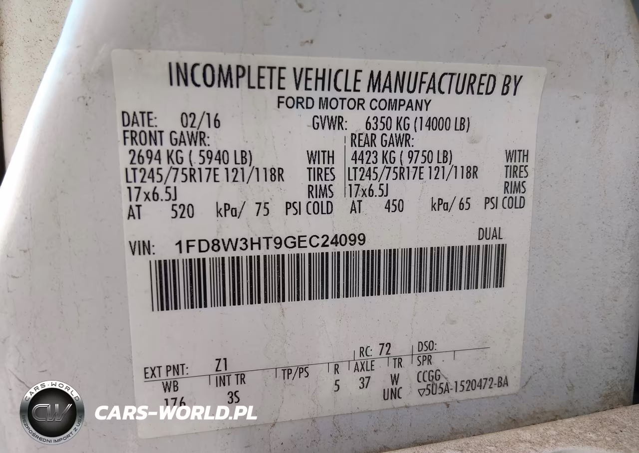2016 Ford F-350 Chassis Xlt VIN:1FD8W3HT9GEC24099 - 9