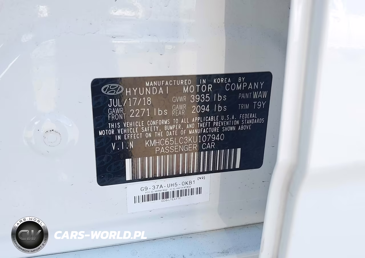 2019 Hyundai Ioniq Hybrid Blue VIN:KMHC65LC3KU107940 - 9