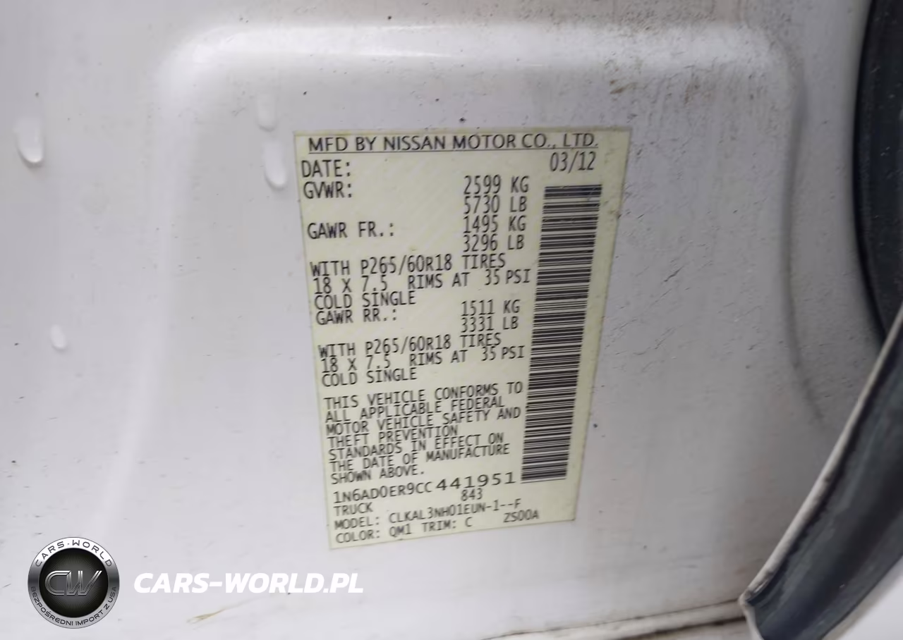 2012 Nissan Frontier Sl VIN:1N6AD0ER9CC441951 - 9
