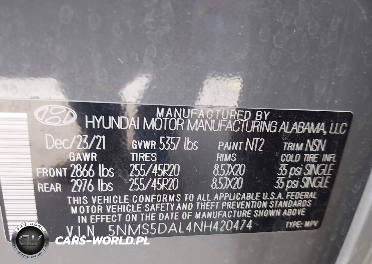 2022 Hyundai Santa Fe Calligraphy VIN:5NMS5DAL4NH420474 - 9