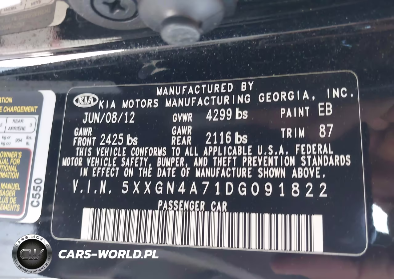 2013 Kia Optima Ex VIN:5XXGN4A71DG091822 - 9