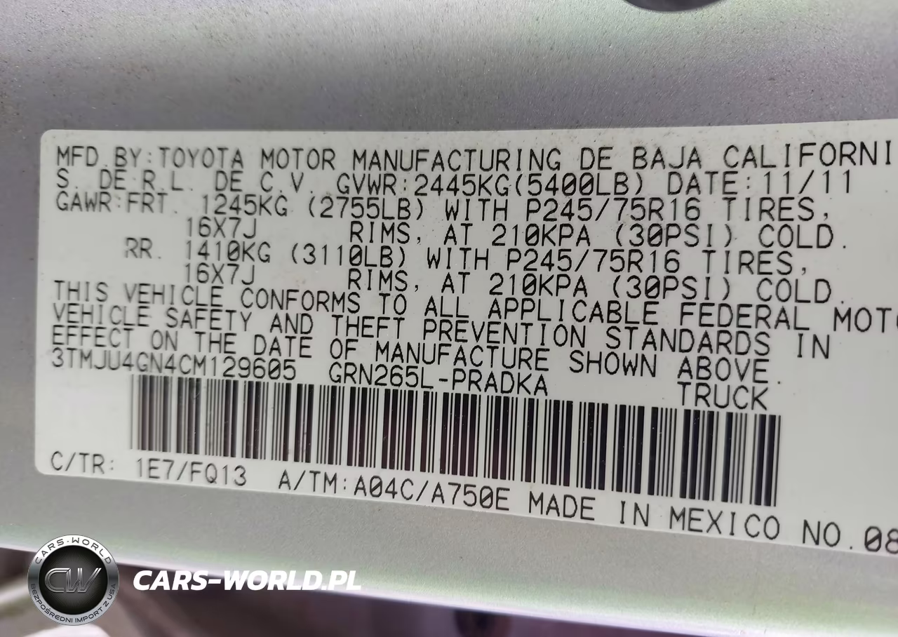 2012 Toyota Tacoma Prerunner V6 VIN:3TMJU4GN4CM129605 - 9