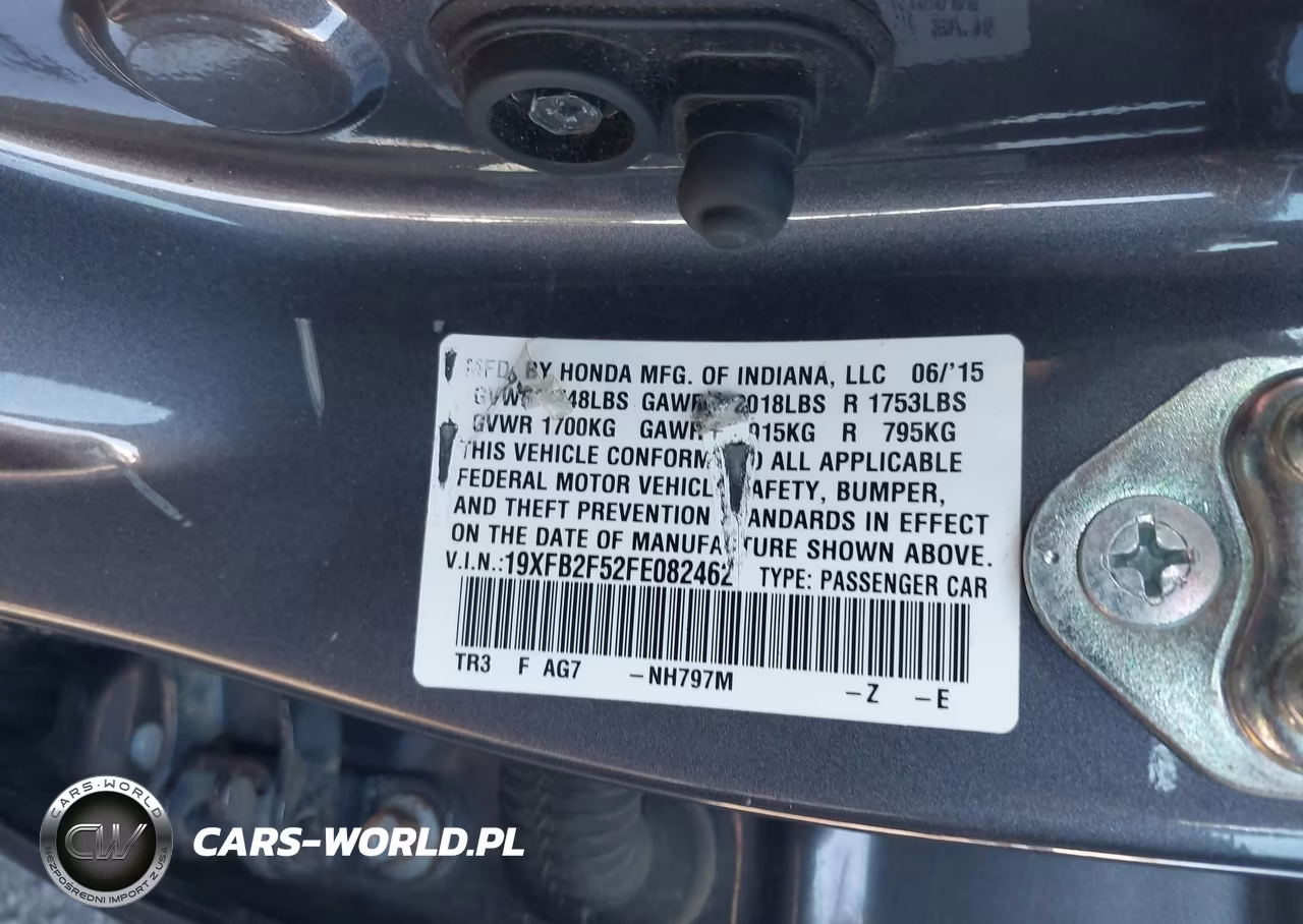 2015 Honda Civic Lx VIN:19XFB2F52FE082462 - 9