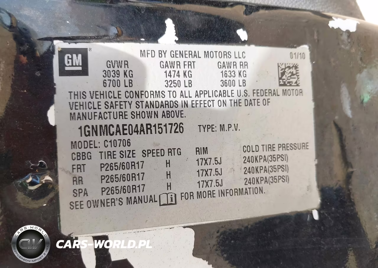 2010 Chevrolet Tahoe Ls VIN:1GNMCAE04AR151726 - 9