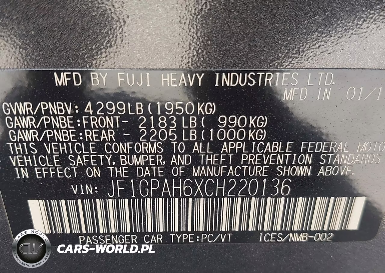 2012 Subaru Impreza 2.0I Limited VIN:JF1GPAH6XCH220136 - 9