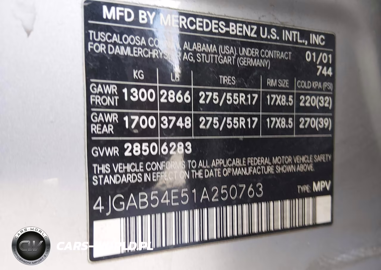 2001 Mercedes-Benz Ml 320 VIN:4JGAB54E51A250763 - 9