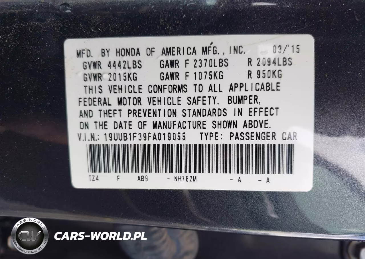 2015 Acura Tlx VIN:19UUB1F39FA019055 - 9