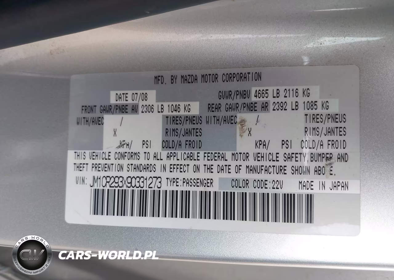 2009 Mazda Mazda5 Sport VIN:JM1CR293X90331273 - 9